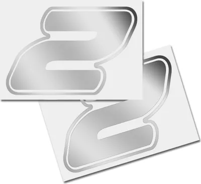 Produktbild von Startnummer Aufkleber 2er Set, Schrift Assen, # 2 silber