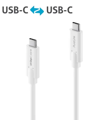 Produktbild von PureLink IS2510-005, 0,5 m, USB C, USB C, USB 3.2 Gen 2 (3.1 Gen 2), Weiß