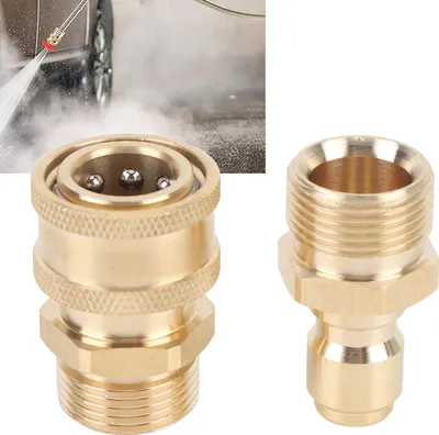 Produktbild von Hochdruckreiniger-Adapter-Set, 5000 PSI, Messing, M22-Außengewinde, 3/8 Zoll Schnellanschluss