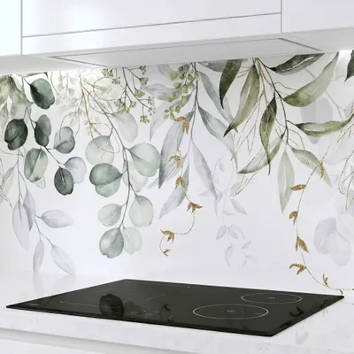 Produktbild von Küchenrückwand Aquarell 60x300 cm – monolithische ABS-Platte mit Direktdruck, Spritzschutz Küche & Bad, Fliesenspiegel