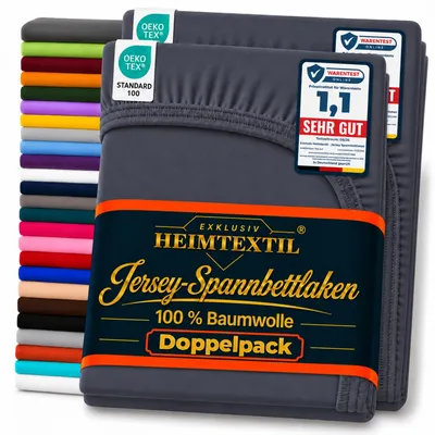 Produktbild von Doppelpack Jersey Spannbettlaken 60 x 120 - 70 x 140 cm Navyblau