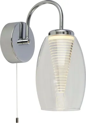 Produktbild von LED Wandlampe mit Schalter Metall 26,5 cm hoch Chrom 3000 K warmweiß 414 lm Modern