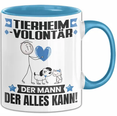 Produktbild von Tierheimvolontär Tasse Geschenk für Tierheimvolontär Der Mann Der Alles Kann Geschenkidee zum Geburtstag (Blau)