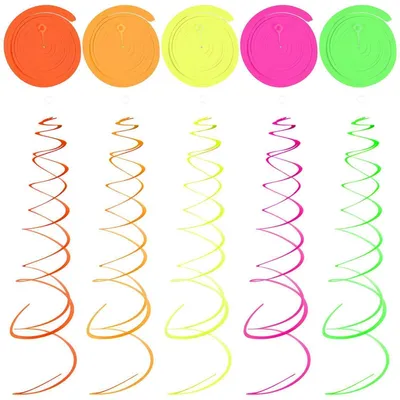 Zdjęcie produktu dla Zawieszane spirale, girlanda, 10 sztuk, świecące, wielokolorowe, 60 cm, papierowa dekoracja na imprezę