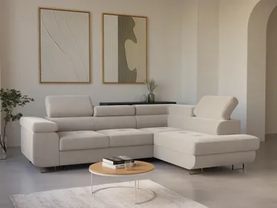 Produktbild von LetSit Ecksofa William L Cloud Rechts Freistehendes Loungesofa Bequemes Ecksofa mit Schlaffunktion Schmutzabweisend Für Wohnzimmer Schlafzimmer Beige