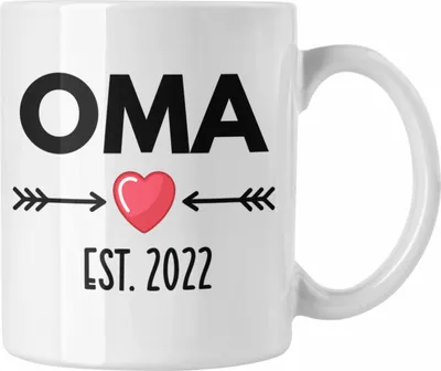 Produktbild von Trendation - Oma 2022 Du Wirst Oma Geschenk Schwangerschaft Verkünden Omi Überraschung Baby Kaffeetasse (Weiß)