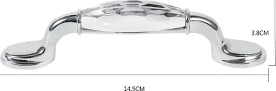 Produktbild von Glastürgriffe, Küchenschrankknöpfe, Schubladengriffe, Lochabstand 96 mm, kristallklar
