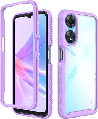 Produktbild von OPPO A78 5G Hülle, Hybrid Transparente Rückseite TPU Bumper Stoßfest Schutzhülle für OPPO A78 5G Lila