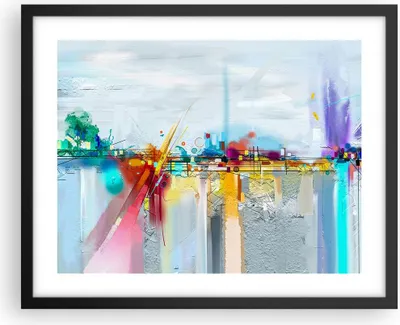 Produktbild von Gerahmtes Poster - Schwarzer Rahmen - Abstraktion modern - 50x40 cm - Wand Bild - Wanddeko - Wandbilder - Kunstposter - Wandposter - Bilderrahmen - Bilder - Kunstdruck - Wandbild - P2BAA50x40-4028