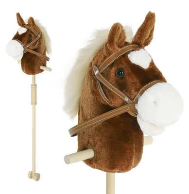 Produktbild von Steckenpferd Kinder Steckenpferde mit Sound, Griffe, Rolle, Stockpferd zum Reiten für Kinder 24+ Monate, Braun