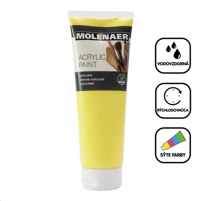 Obrázek produktu pro Akrylová barva Molenaer 250 ml - světle žlutá