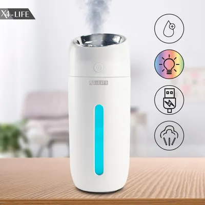 Produktbild von X4-LIFE Mini Luftbefeuchter Diffusor - LED RGB USB mit Akku Weiss 300 ml