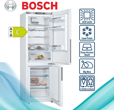Produktbild von Bosch Serie 6 KGE36AWCA, 308 l, SN-T, 14 kg/24h, C, Fresh Zone Fach, Weiß