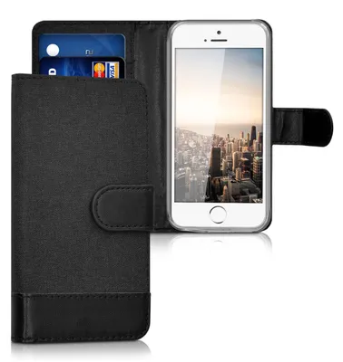 Produktbild von kwmobile 35222.73, Geldbörsenhülle, Apple, iPhone SE/5/5S, 10,2 cm (4"), Schwarz
