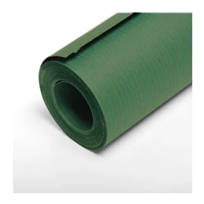 A roll of green wrapping paper is shown on a white background.