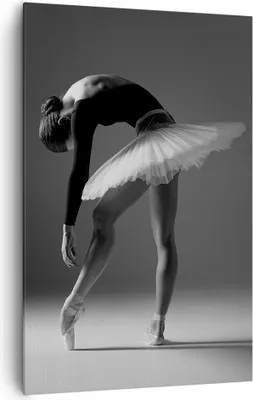 Produktbild von Bild auf Leinwand - Leinwandbild - Einteilig - Ballerina Figur Schwarz und Weiß - 80x120cm - Wand Bild - Wandbilder - Leinwanddruck - Wanddekoration - Leinwand bilder - Wandbild - PA80x120-4400