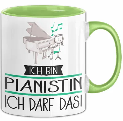 Produktbild von Geschenk für Pianistin Tasse Lustige Geschenkidee Geburtstag Ich Bin Pianistin Ich Darf Das (Grün)