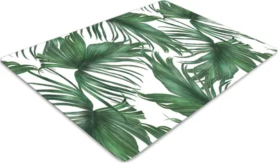 Produktbild von Stuhlunterlage Bürostuhlunterlage 120 cm x 90 cm Bodenmatte Bürostuhlunterlage - Palmenblätter