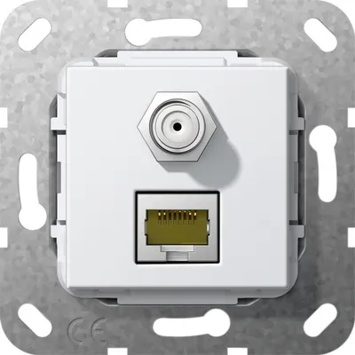 Produktbild von Gira Modular Jack RJ45 Cat6A rws SAT F und 569703