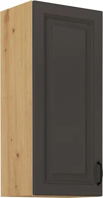 Obrázok produktu pre Vysoká horná skrinka SOPHIA - šírka 40 cm, tmavo šedá / dub artisan