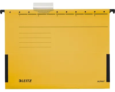 Image de Leitz 1986-00-15 1986 Pochette à suspendre ALPHA® - avec grenouilles sur le côté, carton Pendarec, jaune