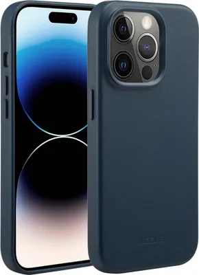 Zdjęcie produktu dla Accezz MagSafe Leather Backcover voor de Apple iPhone 14 Pro - Nightfall Blue