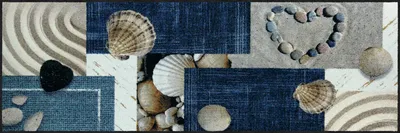 Produktbild von Erwin Müller Fußmatte blau/beige 60x180 cm