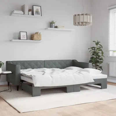 Image de Maison Exclusive - Canapé-lit convertible gris foncé 80 x 200 cm, tissu