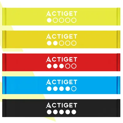 Productafbeelding van Weerstand Band Set | Weerstandselastieken | Weerstands Set | Fitness Elastiek | Multicolor | 5 Stuks | 1-15 KG