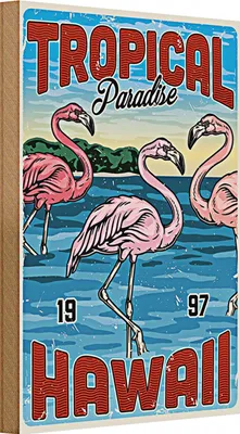 Produktbild von Holzschild Retro 20x30cm Tropical Paradise Hawaii