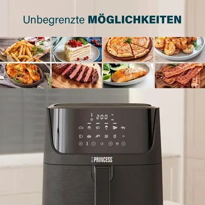Produktbild von Princess 01.182061.01.001 Digitale Heißluftfritteuse, Heißluftfritteuse, 6,5 l, 1,5 kg, 200 °C, 9 Person(en), China
