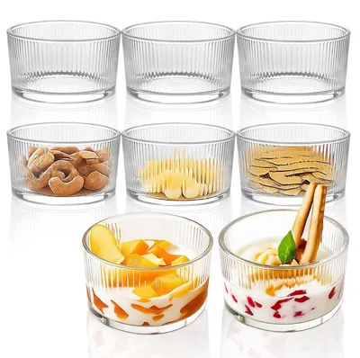 8 Dessertgläser 200 ml, transparent, Glas, Ø8,5 cm, spülmaschinenfest