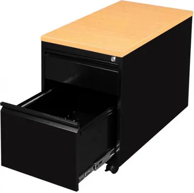 Produktbild von Büro Rollcontainer Bürocontainer Hängeregistratur 62x46x59 Schwarz/Buche 505501