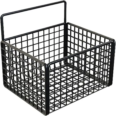 Produktbild von Wandkorb zur Aufbewahrung, kleiner Drahtkorb zum Hängen für die Küche, selbstklebender Metall-Drahtkorb ohne Bohren für Küche und Schwarz