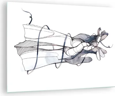 Produktbild von Bilder auf glas - Einteilig - Hände Surrealismus Grafik - 70x50cm - Glasbilder - Wandbilder - Bilder - zum Aufhängen bereit - Wanddekoration aus Glas - Glas Bilder - Wandbild auf Glas - GAA70x50-4447