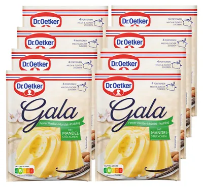 Image de Gala Pudding fin à la vanille et aux amandes Dr. Oetker 81g paquet de 8