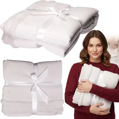 Obrázok produktu pre Vianočná dekoračná prikrývka 150X125 cm teplá biela dekorácia