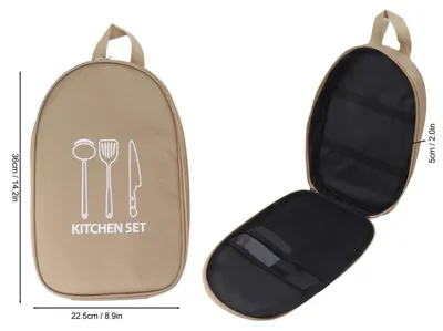 Imagen del producto de Omgoods - Bolsa organizadora portátil para utensilios de cocina de camping - Bolsa de almacenamiento para picnics y barbacoas