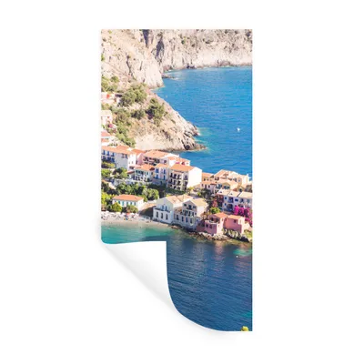 Produktbild von MuchoWow® Wandtattoo Wandsticker Wandaufkleber Griechenland - Stadt - Meer 40x80 cm Selbstklebend und Repositionierbar - Repositionierbar - Wasser abweisend