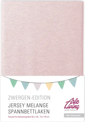 Produktbild von Melange Kinder Baby Jersey Spannbettlaken rosa 60x120 - 70x140 cm meliert