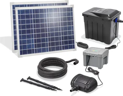 Produktbild von esotec Solar Teichfilter mit UV-Lampe 1900/100 Komplett-Set Teichpumpe 101072