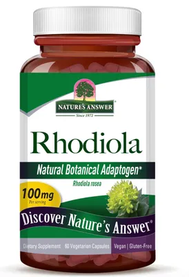 Obrázok produktu pre Nature's Answer Rhodiola, extrakt, 100 mg, 60 vegetariánskych kapsúl