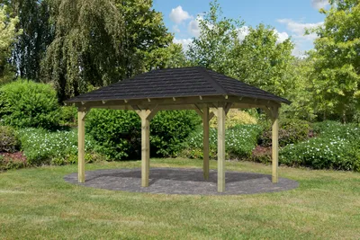 Produktbild von Karibu Pavillon "Jalingo 2" SET kdi mit Schindeln schwarz