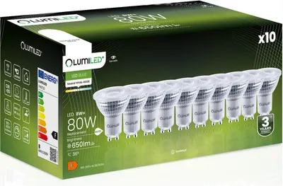 Produktbild von LUMILED 10x GU10 LED žiarovka stmievateľná 8W 650lm osvetľovacie teleso 4000K neutrálna biela bodové svetlo 36° uhol vyžarovania reflektorové žiarovky reflektor 10 kusov energeticky úsporné žiarovky 230V
