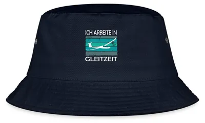 Produktbild von Spreadshirt Segelflugzeug Ich Arbeite In Gleitzeit Lustig Fischerhut, S/M (Caps), Navy