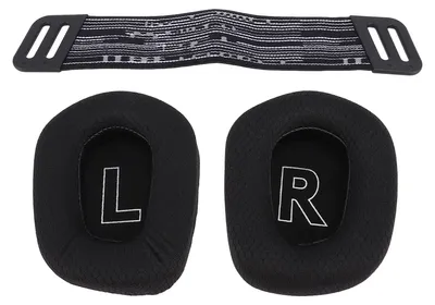 Image de Coussinets d'oreille pour casque, coussinets en maille respirante en mousse à mémoire de forme haute densité avec bandeau pour G733 Wireless G335 Wired Gaming, noir
