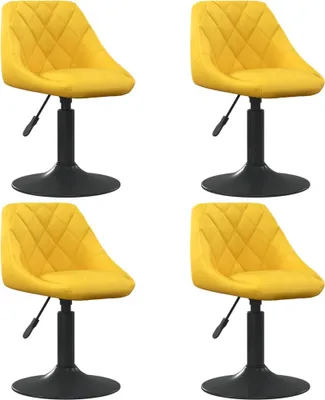 Immagine prodotto di Sedie da pranzo Girevoli 4 pz Giallo Senape in Velluto