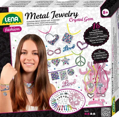 Produktbild von Lena Metal Jewelry Crystal Gem, Schmuck-Bastelset für Kinder, 8 Jahr(e), Mehrfarbig