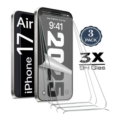 Produktbild von 3X Für iPhone 17 Air ( 6.6" ) - Panzerglas Glasfolie Display Schutz Folie Glas 9H Hart Echt Glas Displayschutzfolie 3 Stück