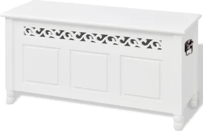 Immagine prodotto di Panca portaoggetti in stile barocco MDF bianco